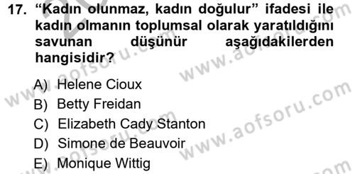 Yeni Toplumsal Hareketler Dersi Ara Sınavı Deneme Sınav Soruları 17. Soru