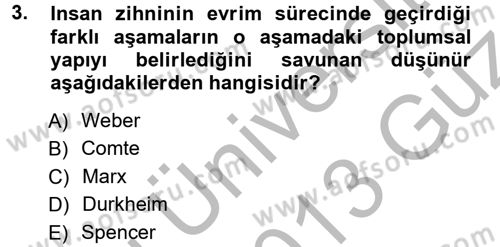 Yeni Toplumsal Hareketler Dersi 2012 - 2013 Yılı (Vize) Ara Sınav Soruları 3. Soru