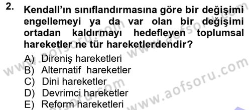 Yeni Toplumsal Hareketler Dersi 2012 - 2013 Yılı (Final) Dönem Sonu Sınav Soruları 2. Soru