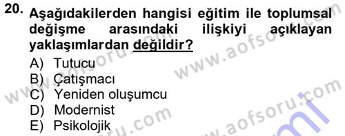Yeni Toplumsal Hareketler Dersi 2012 - 2013 Yılı (Final) Dönem Sonu Sınav Soruları 20. Soru