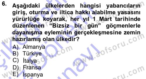 Yeni Toplumsal Hareketler Dersi 2012 - 2013 Yılı (Final) Dönem Sonu Sınav Soruları 6. Soru