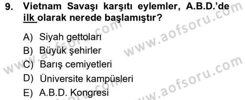 Yeni Toplumsal Hareketler Dersi 2012 - 2013 Yılı (Final) Dönem Sonu Sınav Soruları 9. Soru