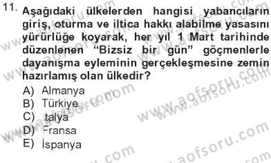 Yeni Toplumsal Hareketler Dersi 2012 - 2013 Yılı Tek Ders Sınav Soruları 11. Soru