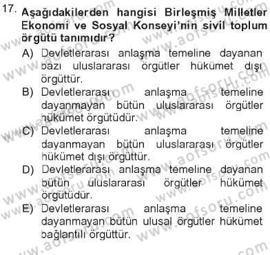 Yeni Toplumsal Hareketler Dersi 2012 - 2013 Yılı Tek Ders Sınav Soruları 17. Soru