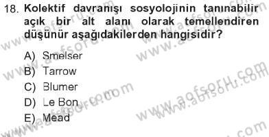 Yeni Toplumsal Hareketler Dersi 2012 - 2013 Yılı Tek Ders Sınav Soruları 18. Soru