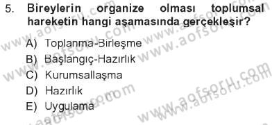 Yeni Toplumsal Hareketler Dersi 2012 - 2013 Yılı Tek Ders Sınav Soruları 5. Soru