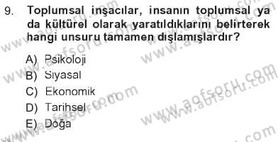 Yeni Toplumsal Hareketler Dersi 2012 - 2013 Yılı Tek Ders Sınav Soruları 9. Soru
