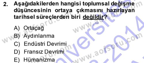 Yeni Toplumsal Hareketler Dersi Ara Sınavı Deneme Sınav Soruları 2. Soru