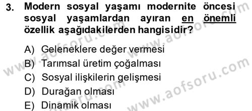 Yeni Toplumsal Hareketler Dersi 2013 - 2014 Yılı (Vize) Ara Sınav Soruları 3. Soru