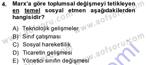 Yeni Toplumsal Hareketler Dersi Ara Sınavı Deneme Sınav Soruları 4. Soru