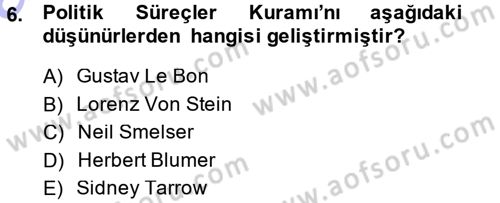 Yeni Toplumsal Hareketler Dersi 2013 - 2014 Yılı (Vize) Ara Sınav Soruları 6. Soru