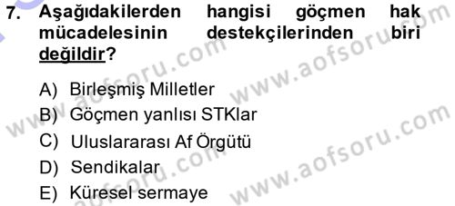 Yeni Toplumsal Hareketler Dersi 2013 - 2014 Yılı (Final) Dönem Sonu Sınav Soruları 7. Soru