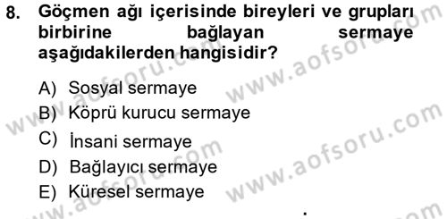 Yeni Toplumsal Hareketler Dersi 2013 - 2014 Yılı (Final) Dönem Sonu Sınav Soruları 8. Soru