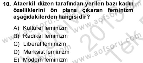 Yeni Toplumsal Hareketler Dersi 2013 - 2014 Yılı Tek Ders Sınav Soruları 10. Soru