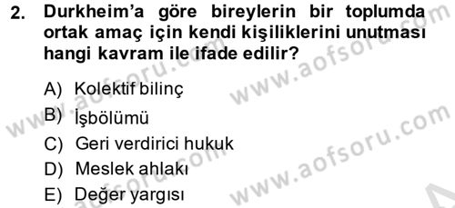 Yeni Toplumsal Hareketler Dersi 2013 - 2014 Yılı Tek Ders Sınav Soruları 2. Soru
