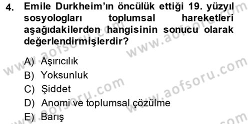 Yeni Toplumsal Hareketler Dersi 2013 - 2014 Yılı Tek Ders Sınav Soruları 4. Soru