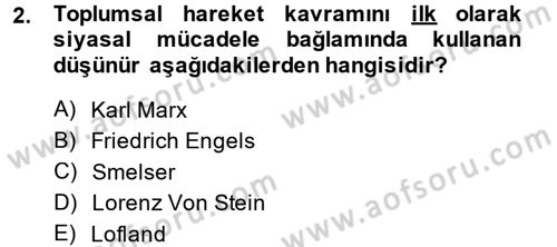 Yeni Toplumsal Hareketler Dersi 2014 - 2015 Yılı (Vize) Ara Sınav Soruları 2. Soru