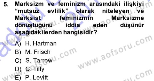 Yeni Toplumsal Hareketler Dersi 2014 - 2015 Yılı (Vize) Ara Sınav Soruları 5. Soru