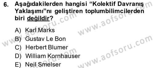 Yeni Toplumsal Hareketler Dersi 2014 - 2015 Yılı (Vize) Ara Sınav Soruları 6. Soru