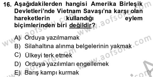 Yeni Toplumsal Hareketler Dersi 2014 - 2015 Yılı (Final) Dönem Sonu Sınav Soruları 16. Soru