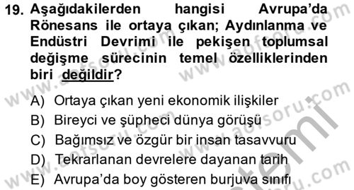 Yeni Toplumsal Hareketler Dersi 2014 - 2015 Yılı (Final) Dönem Sonu Sınav Soruları 19. Soru