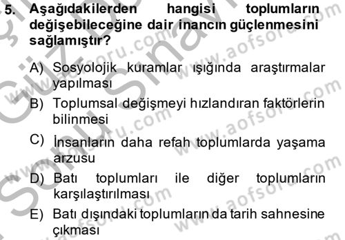 Yeni Toplumsal Hareketler Dersi 2014 - 2015 Yılı (Final) Dönem Sonu Sınav Soruları 5. Soru