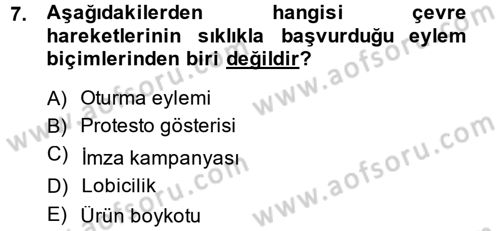 Yeni Toplumsal Hareketler Dersi 2014 - 2015 Yılı (Final) Dönem Sonu Sınav Soruları 7. Soru