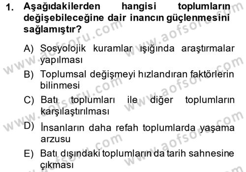 Yeni Toplumsal Hareketler Dersi 2014 - 2015 Yılı Tek Ders Sınav Soruları 1. Soru