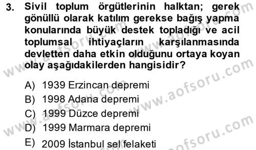 Yeni Toplumsal Hareketler Dersi 2014 - 2015 Yılı Tek Ders Sınav Soruları 3. Soru