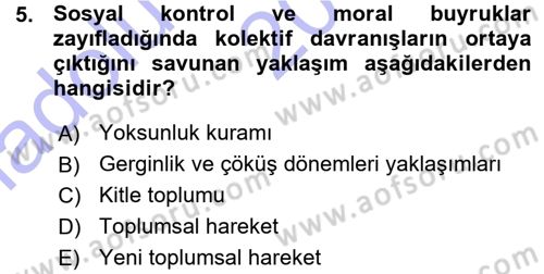 Yeni Toplumsal Hareketler Dersi 2015 - 2016 Yılı (Vize) Ara Sınav Soruları 5. Soru