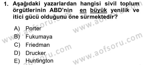 Yeni Toplumsal Hareketler Dersi 2016 - 2017 Yılı 3 Ders Sınav Soruları 1. Soru