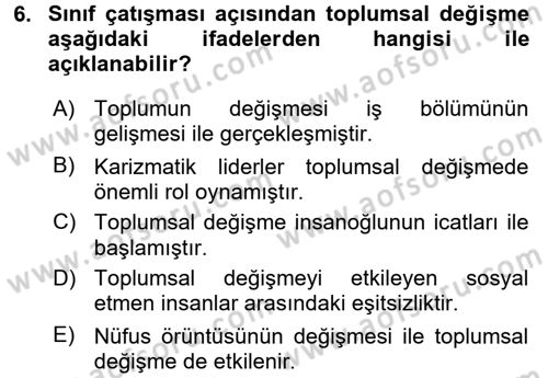 Yeni Toplumsal Hareketler Dersi 2016 - 2017 Yılı (Vize) Ara Sınav Soruları 6. Soru