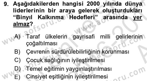 Yeni Toplumsal Hareketler Dersi Ara Sınavı Deneme Sınav Soruları 9. Soru