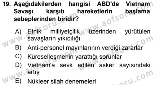 Yeni Toplumsal Hareketler Dersi 2016 - 2017 Yılı (Final) Dönem Sonu Sınav Soruları 19. Soru