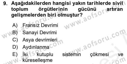 Yeni Toplumsal Hareketler Dersi 2016 - 2017 Yılı (Final) Dönem Sonu Sınav Soruları 9. Soru