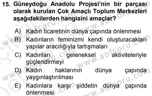 Yeni Toplumsal Hareketler Dersi 2017 - 2018 Yılı 3 Ders Sınav Soruları 15. Soru