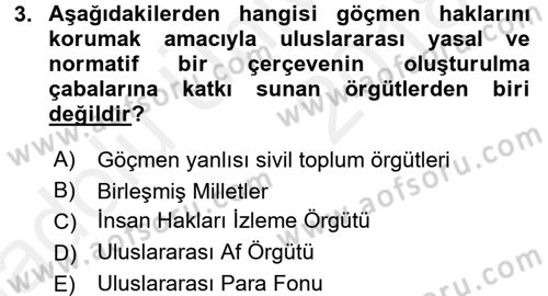 Yeni Toplumsal Hareketler Dersi 2017 - 2018 Yılı 3 Ders Sınav Soruları 3. Soru