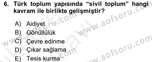 Yeni Toplumsal Hareketler Dersi 2017 - 2018 Yılı 3 Ders Sınav Soruları 6. Soru