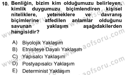 Yeni Toplumsal Hareketler Dersi 2017 - 2018 Yılı (Vize) Ara Sınav Soruları 10. Soru
