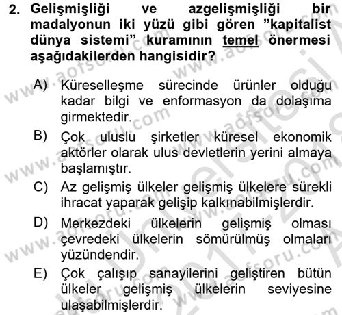 Yeni Toplumsal Hareketler Dersi Ara Sınavı Deneme Sınav Soruları 2. Soru