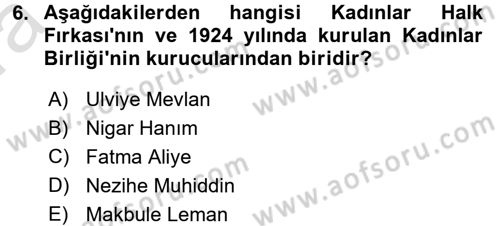 Yeni Toplumsal Hareketler Dersi 2017 - 2018 Yılı (Vize) Ara Sınav Soruları 6. Soru