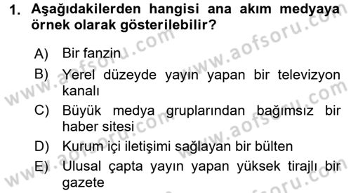 Yeni Toplumsal Hareketler Dersi 2017 - 2018 Yılı (Final) Dönem Sonu Sınav Soruları 1. Soru