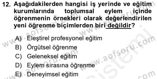 Yeni Toplumsal Hareketler Dersi 2017 - 2018 Yılı (Final) Dönem Sonu Sınav Soruları 12. Soru