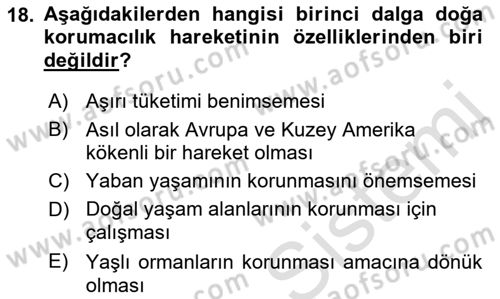 Yeni Toplumsal Hareketler Dersi 2018 - 2019 Yılı 3 Ders Sınav Soruları 18. Soru