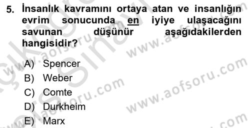 Yeni Toplumsal Hareketler Dersi 2018 - 2019 Yılı 3 Ders Sınav Soruları 5. Soru