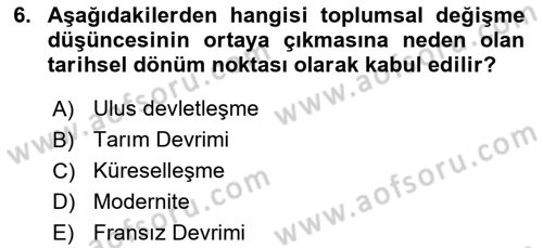 Yeni Toplumsal Hareketler Dersi 2018 - 2019 Yılı 3 Ders Sınav Soruları 6. Soru
