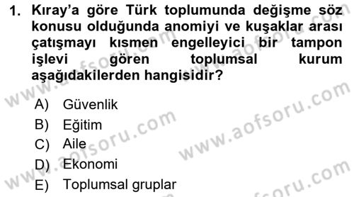 Yeni Toplumsal Hareketler Dersi 2018 - 2019 Yılı (Vize) Ara Sınav Soruları 1. Soru