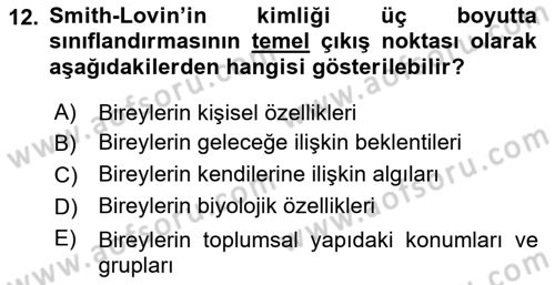 Yeni Toplumsal Hareketler Dersi Ara Sınavı Deneme Sınav Soruları 12. Soru