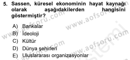 Yeni Toplumsal Hareketler Dersi Ara Sınavı Deneme Sınav Soruları 5. Soru