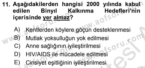 Yeni Toplumsal Hareketler Dersi 2019 - 2020 Yılı (Vize) Ara Sınav Soruları 11. Soru